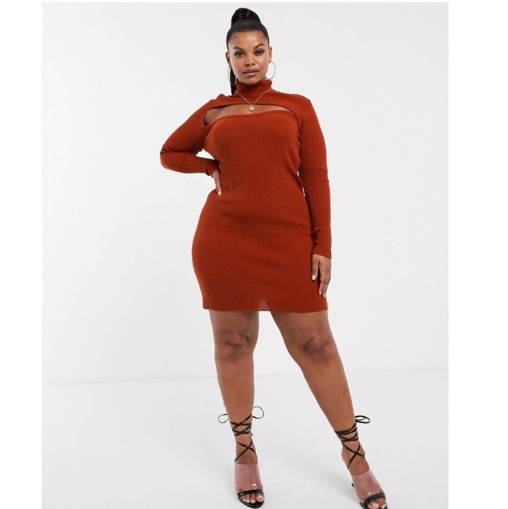 ASOS DESIGN curve asymmetric mini dress